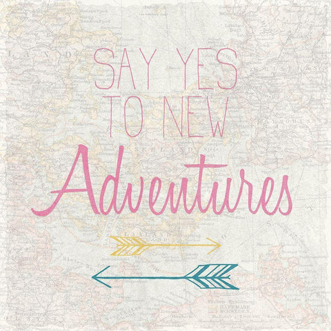 Adventures 1 White Modern Wood Framed Art Print with Double Matting by Kimberly, Allen