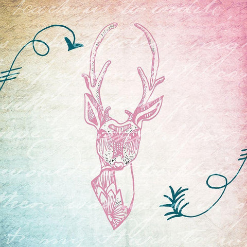 Boho B White Modern Wood Framed Art Print with Double Matting by Kimberly, Allen