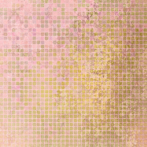 Blush Squares Gold Ornate Wood Framed Art Print with Double Matting by Kimberly, Allen