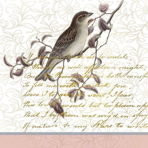 Serenity Birds 1 Gold Ornate Wood Framed Art Print with Double Matting by Kimberly, Allen