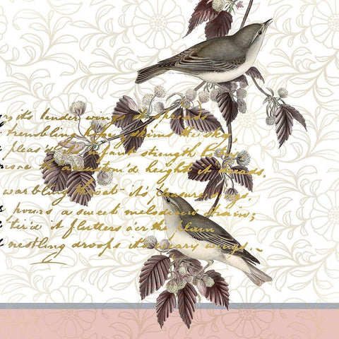 Serenity Birds 2 Black Ornate Wood Framed Art Print with Double Matting by Kimberly, Allen