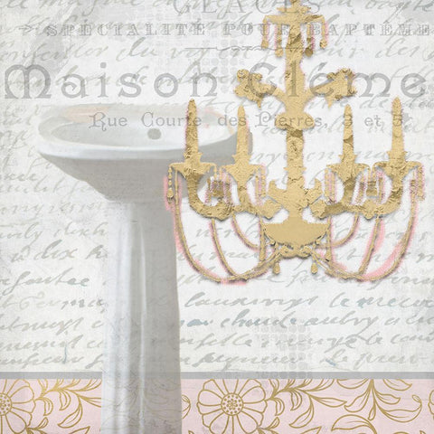 Le Bain 2 Black Ornate Wood Framed Art Print with Double Matting by Kimberly, Allen