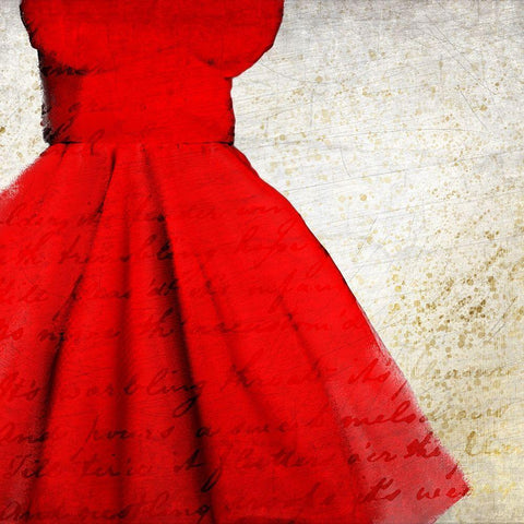 Little Red Dress Black Modern Wood Framed Art Print by Kimberly, Allen