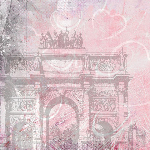 Pink Day in Paris 2 White Modern Wood Framed Art Print by Kimberly, Allen