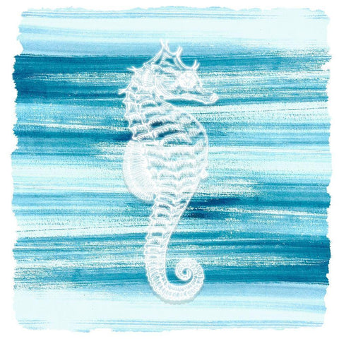 Coastal Brushstroke 3 White Modern Wood Framed Art Print with Double Matting by Kimberly, Allen