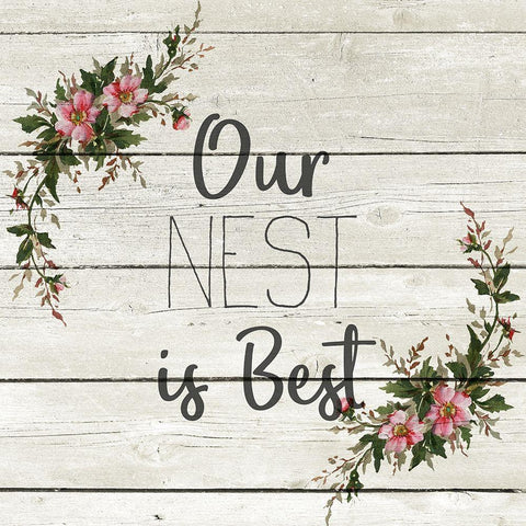 Our Nest is Best White Modern Wood Framed Art Print by Kimberly, Allen