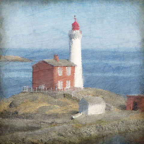 At The Lighthouse Gold Ornate Wood Framed Art Print with Double Matting by Kimberly, Allen