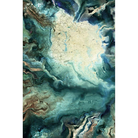 Neo Teal 1 White Modern Wood Framed Art Print by Allen, Kimberly