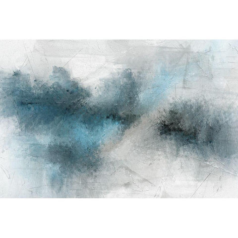 New Modern Blue Black Modern Wood Framed Art Print by Kimberly, Allen