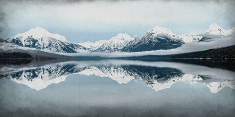 A Mountain Reflects White Modern Wood Framed Art Print with Double Matting by Kimberly, Allen
