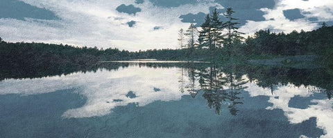 A Mountains Lake White Modern Wood Framed Art Print with Double Matting by Kimberly, Allen