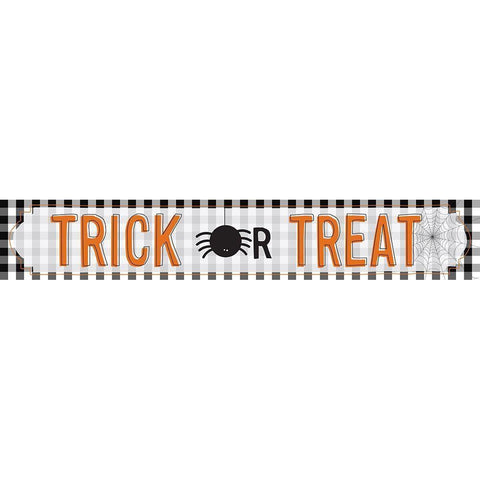 Trick Treat Plaid Gold Ornate Wood Framed Art Print with Double Matting by Louise, Gigi