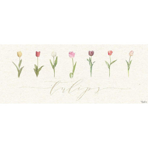 Tulips Black Modern Wood Framed Art Print with Double Matting by Louise, Gigi