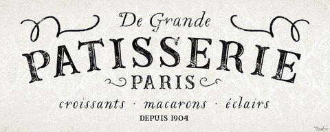 French Patisserie White Modern Wood Framed Art Print with Double Matting by Louise, Gigi