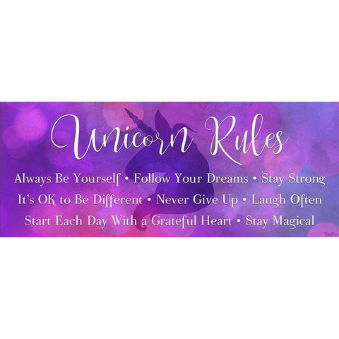 Unicorn Rules White Modern Wood Framed Art Print by Louise, Gigi