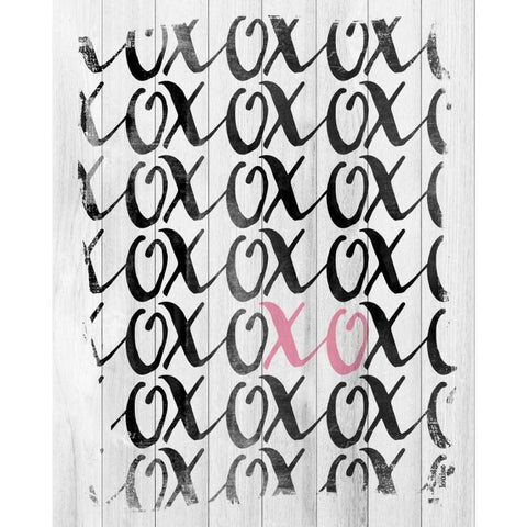 XOXO Black Modern Wood Framed Art Print with Double Matting by Louise, Gigi
