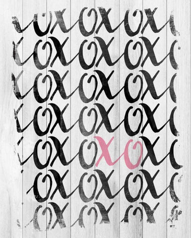 XOXO Black Ornate Wood Framed Art Print with Double Matting by Louise, Gigi