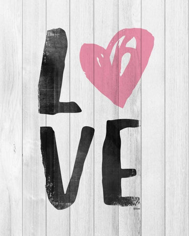 LOVE White Modern Wood Framed Art Print with Double Matting by Louise, Gigi