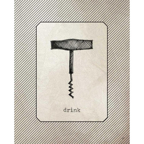 Drink White Modern Wood Framed Art Print by Louise, Gigi