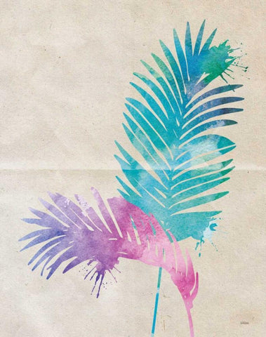 Acrea Palm White Modern Wood Framed Art Print with Double Matting by Louise, Gigi