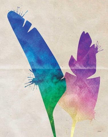 Banana Leaf Black Ornate Wood Framed Art Print with Double Matting by Louise, Gigi