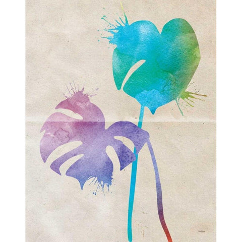 Split Leaf Black Modern Wood Framed Art Print with Double Matting by Louise, Gigi