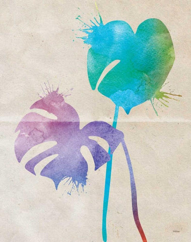 Split Leaf Black Ornate Wood Framed Art Print with Double Matting by Louise, Gigi