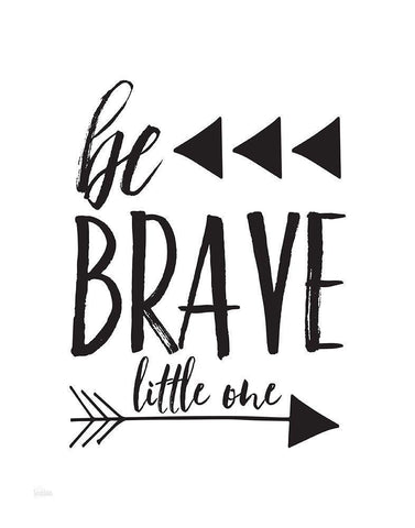 Be Brave White Modern Wood Framed Art Print with Double Matting by Louise, Gigi