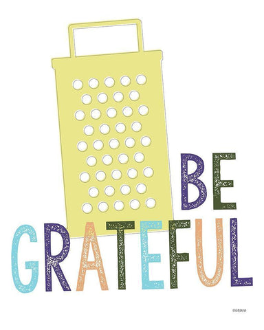 Be Grateful Black Ornate Wood Framed Art Print with Double Matting by Louise, Gigi