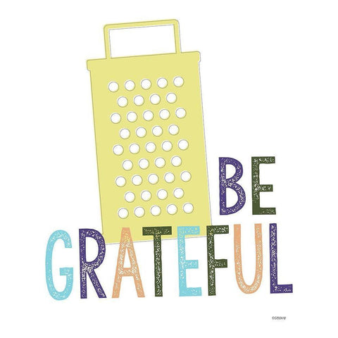 Be Grateful Black Modern Wood Framed Art Print with Double Matting by Louise, Gigi