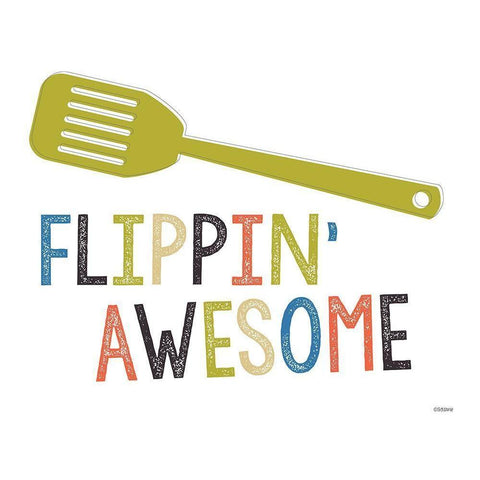 Flippin Awesome Black Modern Wood Framed Art Print with Double Matting by Louise, Gigi