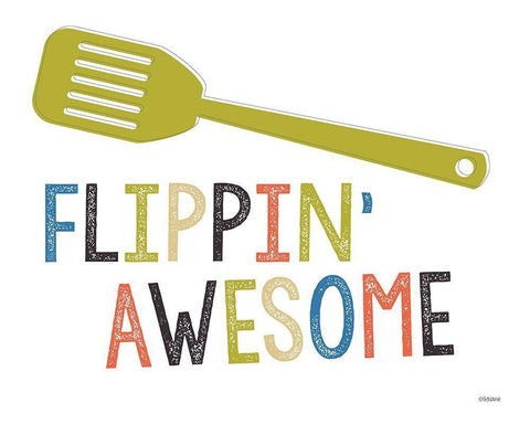 Flippin Awesome Black Ornate Wood Framed Art Print with Double Matting by Louise, Gigi