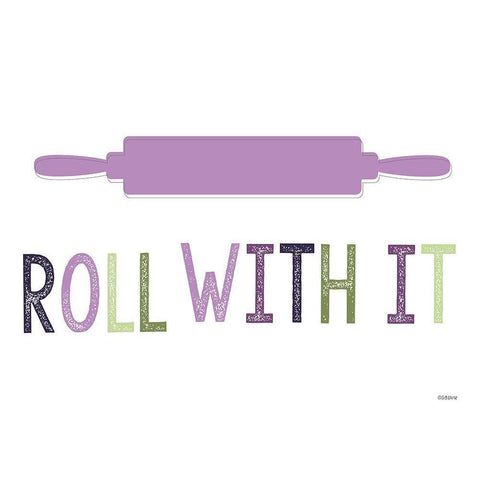 Roll With It White Modern Wood Framed Art Print by Louise, Gigi