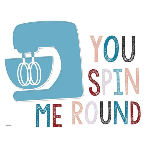 Spin Me Round White Modern Wood Framed Art Print by Louise, Gigi