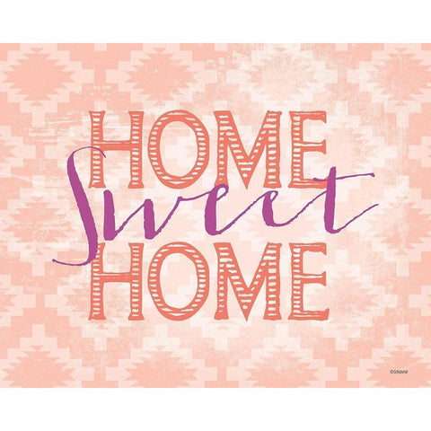 Home Sweet Black Modern Wood Framed Art Print by Louise, Gigi