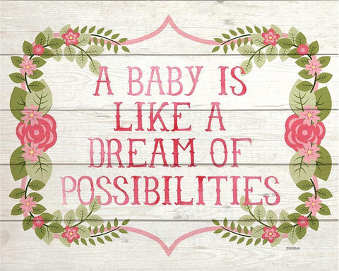 Baby Possibilities White Modern Wood Framed Art Print with Double Matting by Louise, Gigi