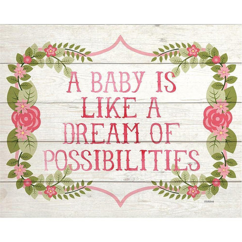 Baby Possibilities Black Modern Wood Framed Art Print by Louise, Gigi