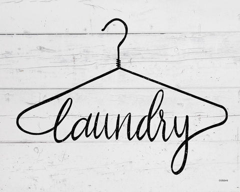 Laundry Hanger White Modern Wood Framed Art Print with Double Matting by Louise, Gigi