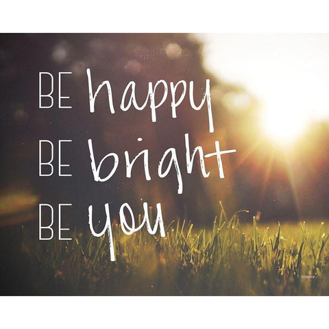 Be Happy Black Modern Wood Framed Art Print by Louise, Gigi