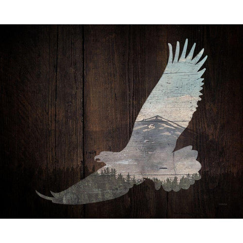 Lodge Soaring Bird Gold Ornate Wood Framed Art Print with Double Matting by Louise, Gigi