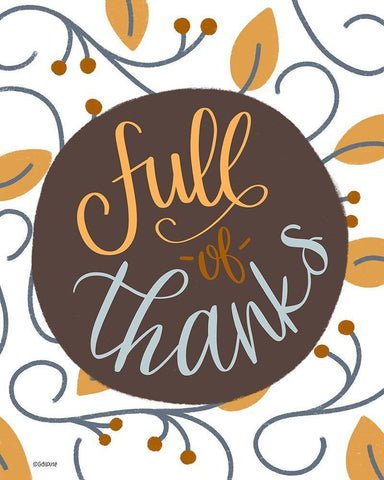 Full Thanks Black Ornate Wood Framed Art Print with Double Matting by Louise, Gigi
