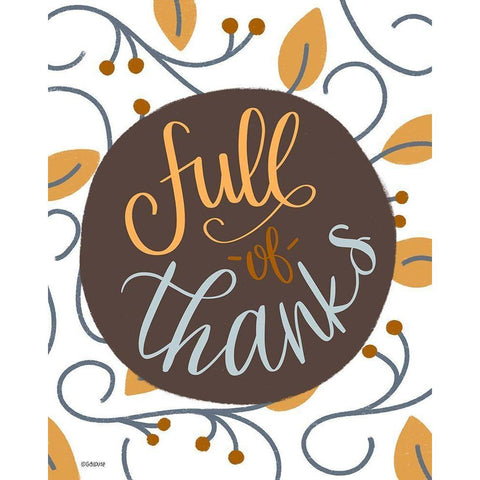 Full Thanks Black Modern Wood Framed Art Print by Louise, Gigi