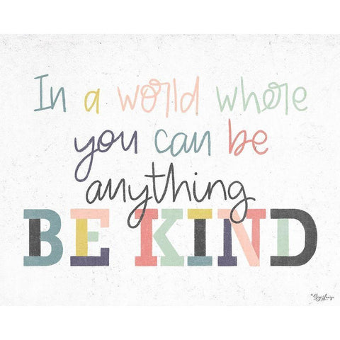 Be Kind Black Modern Wood Framed Art Print with Double Matting by Louise, Gigi