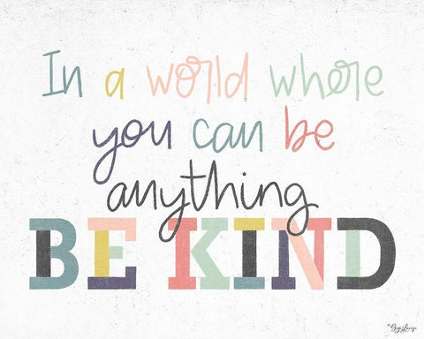 Be Kind Black Ornate Wood Framed Art Print with Double Matting by Louise, Gigi
