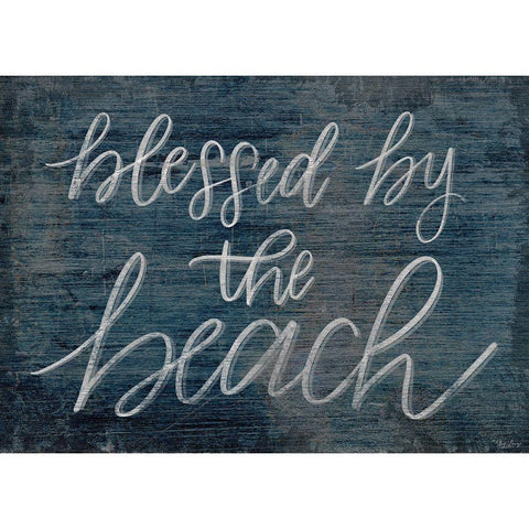Blessed Beach Black Modern Wood Framed Art Print with Double Matting by Louise, Gigi
