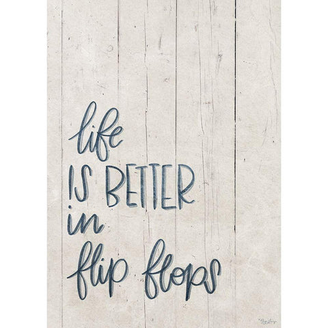 Flip Flops Black Modern Wood Framed Art Print with Double Matting by Louise, Gigi