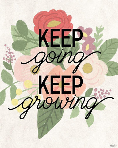 Keep Growing Black Ornate Wood Framed Art Print with Double Matting by Louise, Gigi