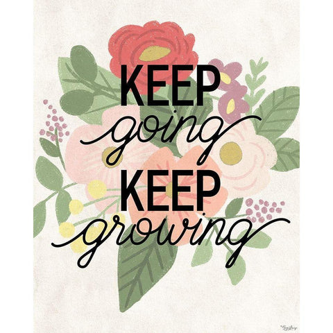 Keep Growing Black Modern Wood Framed Art Print by Louise, Gigi