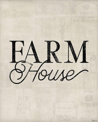Farm House Black Ornate Wood Framed Art Print with Double Matting by Louise, Gigi