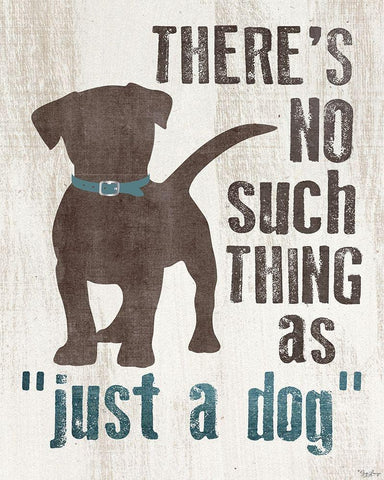 Just Dog White Modern Wood Framed Art Print with Double Matting by Louise, Gigi